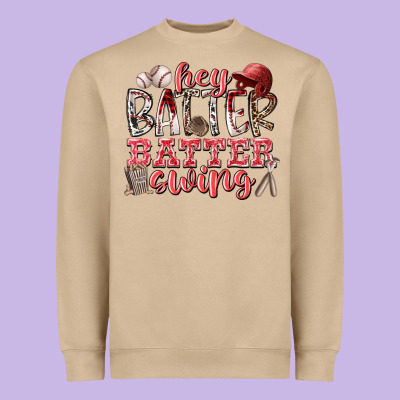 Hey Batter Batter Swing Heavyweight Sweatshirt Designed By Racoondesign