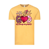 Vintage Mustard with god all things are possible Vintage Tee - OliviaCreatesArt