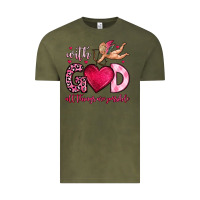 Vintage Olive with god all things are possible Vintage Tee - OliviaCreatesArt
