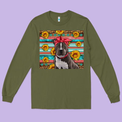Western Pitbull Long Sleeve Tee Designed By Artiststas