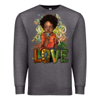 Charcoal Heather black afro boy love Premium Sweatshirt - NancyCooperArtShop