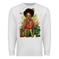 Oatmeal Heather black afro boy love Premium Sweatshirt - NancyCooperArtShop