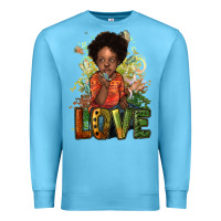 Ocean Blue black afro boy love Premium Sweatshirt - NancyCooperArtShop