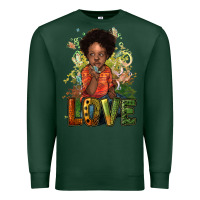 Sports Green black afro boy love Premium Sweatshirt - NancyCooperArtShop