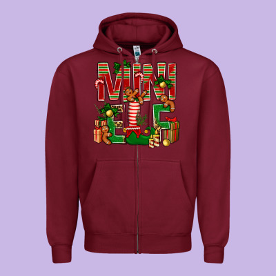 Christmas Mini Elf Zipper Hoodie Designed By Nancycooperartshop