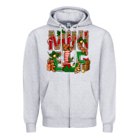 Heather Grey Christmas mini Elf Zipper Hoodie - NancyCooperArtShop