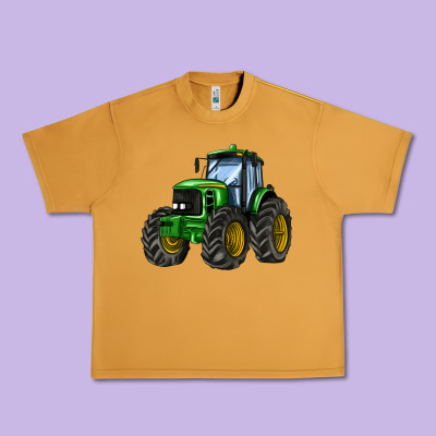 Farm Tractor Urban Heavy Tee Designed By Adodesignshop