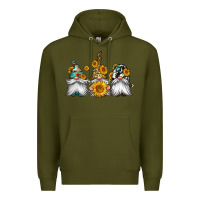 Army Green western sunflowers gnomes Premium Hoodie - Jasminsmagicworld