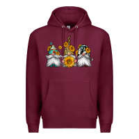 Burgundy western sunflowers gnomes Premium Hoodie - Jasminsmagicworld