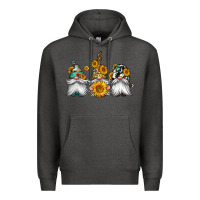Charcoal Heather western sunflowers gnomes Premium Hoodie - Jasminsmagicworld