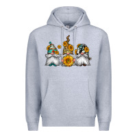 Heather Grey western sunflowers gnomes Premium Hoodie - Jasminsmagicworld