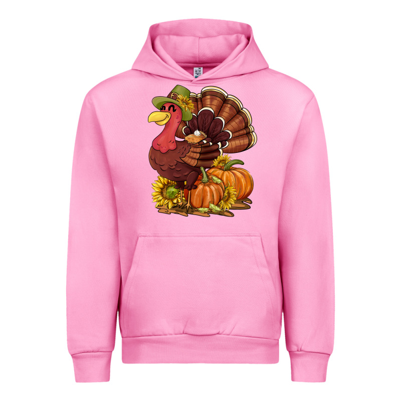 Thanksgiving Turkey With Pumpkin And Sunflower Urban Hoodie by NancyCooperArtShop | Teevron