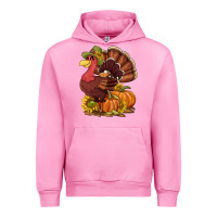 Fuchsia Pink Thanksgiving turkey with pumpkin and sunflower Urban Hoodie - NancyCooperArtShop