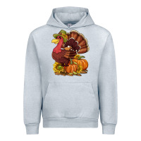Heather Grey Thanksgiving turkey with pumpkin and sunflower Urban Hoodie - NancyCooperArtShop