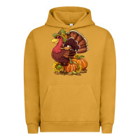 Pigment Peanut Butter Thanksgiving turkey with pumpkin and sunflower Urban Hoodie - NancyCooperArtShop