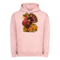 Pigment Salmon Thanksgiving turkey with pumpkin and sunflower Urban Hoodie - NancyCooperArtShop