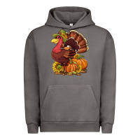 Pigment Tornado Thanksgiving turkey with pumpkin and sunflower Urban Hoodie - NancyCooperArtShop