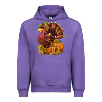 Tulip Thanksgiving turkey with pumpkin and sunflower Urban Hoodie - NancyCooperArtShop