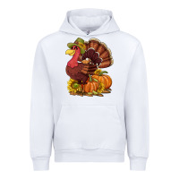 White Thanksgiving turkey with pumpkin and sunflower Urban Hoodie - NancyCooperArtShop