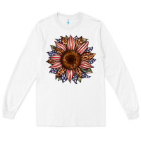 White usa flag camouflage leopard sunflower Long Sleeve Tee - Artiststas