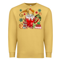Antique Gold cup of chocolate and cookies Premium Sweatshirt - MaliasSmallBusiness