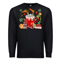 Black cup of chocolate and cookies Premium Sweatshirt - MaliasSmallBusiness