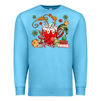 Ocean Blue cup of chocolate and cookies Premium Sweatshirt - MaliasSmallBusiness