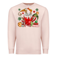 Pale Pink cup of chocolate and cookies Premium Sweatshirt - MaliasSmallBusiness