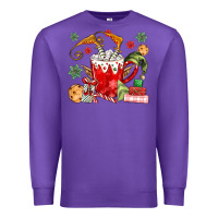 Purple cup of chocolate and cookies Premium Sweatshirt - MaliasSmallBusiness