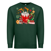 Sports Green cup of chocolate and cookies Premium Sweatshirt - MaliasSmallBusiness