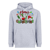 Heather Grey merry christmas hair dresser Heavyweight Hoodie - MaliasSmallBusiness