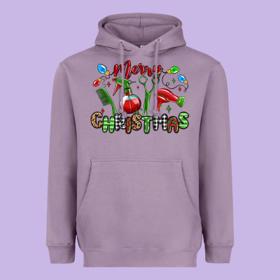 Merry Christmas Hair Dresser Heavyweight Hoodie Designed By Maliassmallbusiness