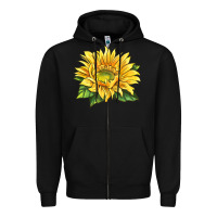 Black starburst greenburst sunflower Zipper Hoodie - LillyAllenDesigns