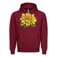 Burgundy starburst greenburst sunflower Zipper Hoodie - LillyAllenDesigns