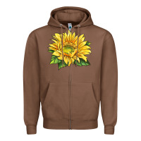 Chestnut starburst greenburst sunflower Zipper Hoodie - LillyAllenDesigns