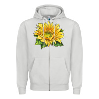 Starburst Greenburst Sunflower Zipper Hoodie | Teevron