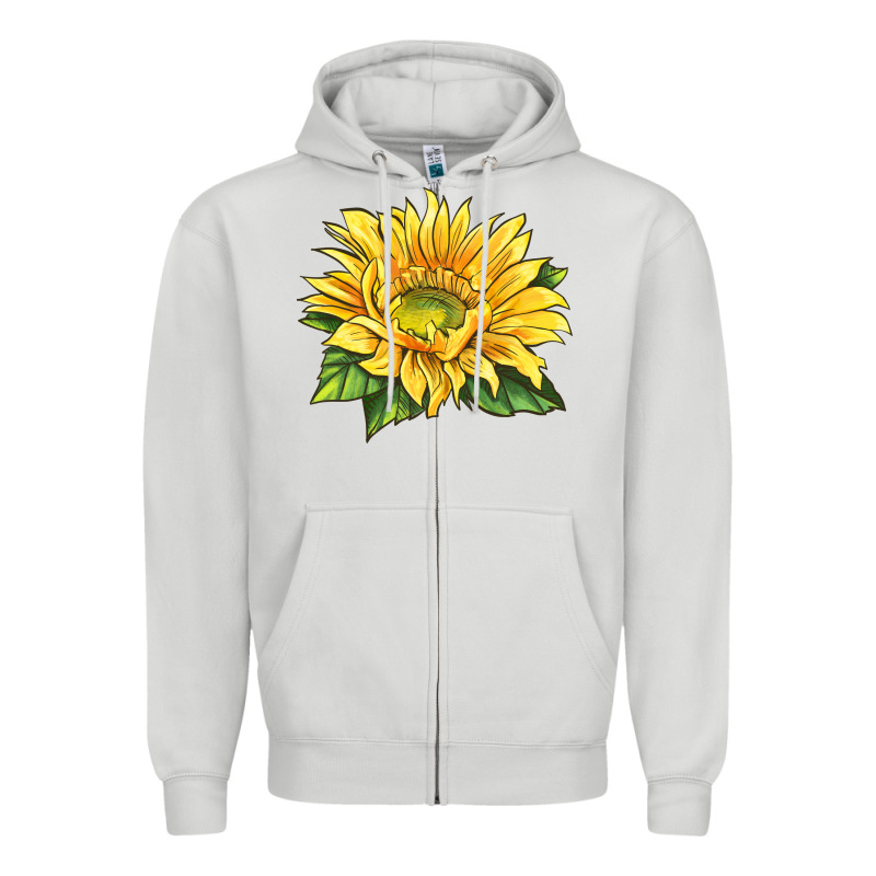 Starburst Greenburst Sunflower Zipper Hoodie by LillyAllenDesigns | Teevron