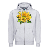 Heather Grey starburst greenburst sunflower Zipper Hoodie - LillyAllenDesigns
