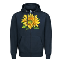 Navy starburst greenburst sunflower Zipper Hoodie - LillyAllenDesigns