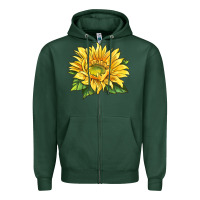 Sports Green starburst greenburst sunflower Zipper Hoodie - LillyAllenDesigns