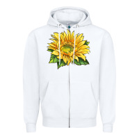 White starburst greenburst sunflower Zipper Hoodie - LillyAllenDesigns