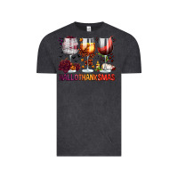 Vintage Black hallothanksmas halloween thanksgiving  christmas wine Vintage Tee - FaDigitalArtStudio