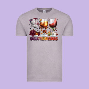 Hallothanksmas Halloween Thanksgiving  Christmas Wine Vintage Tee Designed By Fadigitalartstudio