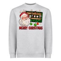 Heather Grey Merry christmas santa cassette Heavyweight Sweatshirt - FaDigitalArtStudio