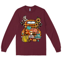 Burgundy farm truck,fall Long Sleeve Tee - JahusDesignShop