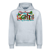 Heather Grey christmas lights are my favorite Urban Hoodie - texasbilliewilder