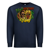 Navy black history vibes Premium Sweatshirt - NancyCooperArtShop
