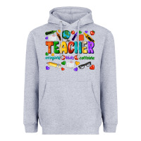 Heather Grey teacher crayons kids caffeine Heavyweight Hoodie - NancyCooperArtShop