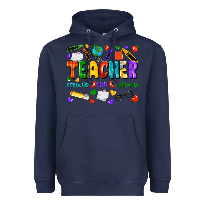 Teacher Crayons Kids Caffeine Heavyweight Hoodie by NancyCooperArtShop | Teevron