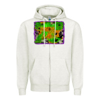 Oatmeal Heather leopard cowhide halloween background Zipper Hoodie - Jasminsmagicworld